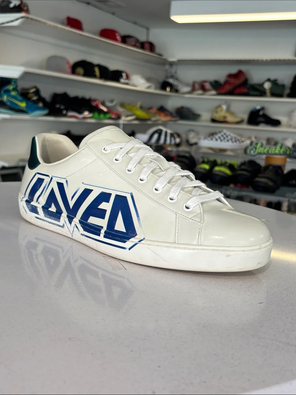 Gucci ace loved white leather mens size 10